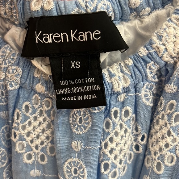 Karen Kane at Tiered Eyelet Maxi Blue Dress - Picture 3 of 4